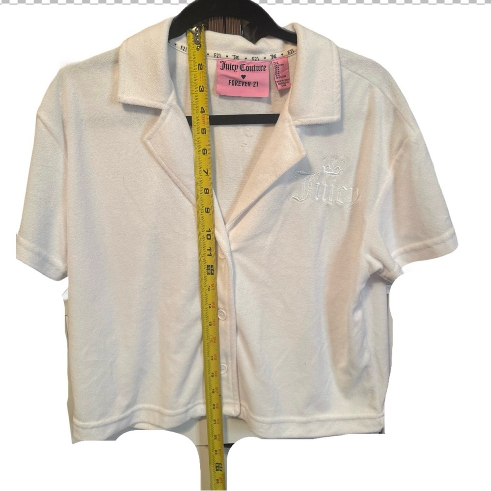 NWT Forever 21 x Juicy Couture Girls' White Short-Sleeve Polo